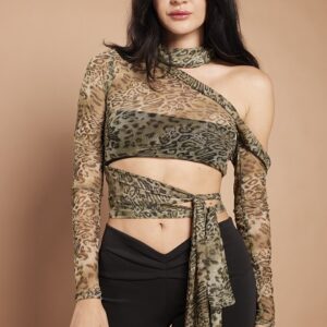 Paris Top - Green Leopard