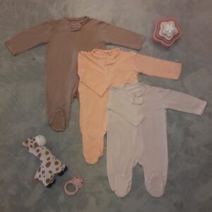 3-Pack Zip-Up Sleepsuits (Pinkish)