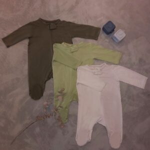 3-Pack Zip-Up Sleepsuits (Greenish)