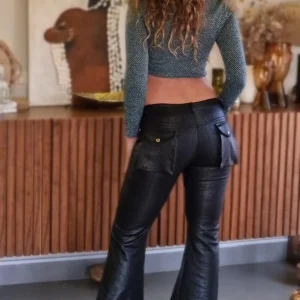 Moonlit Snake Leather Pants